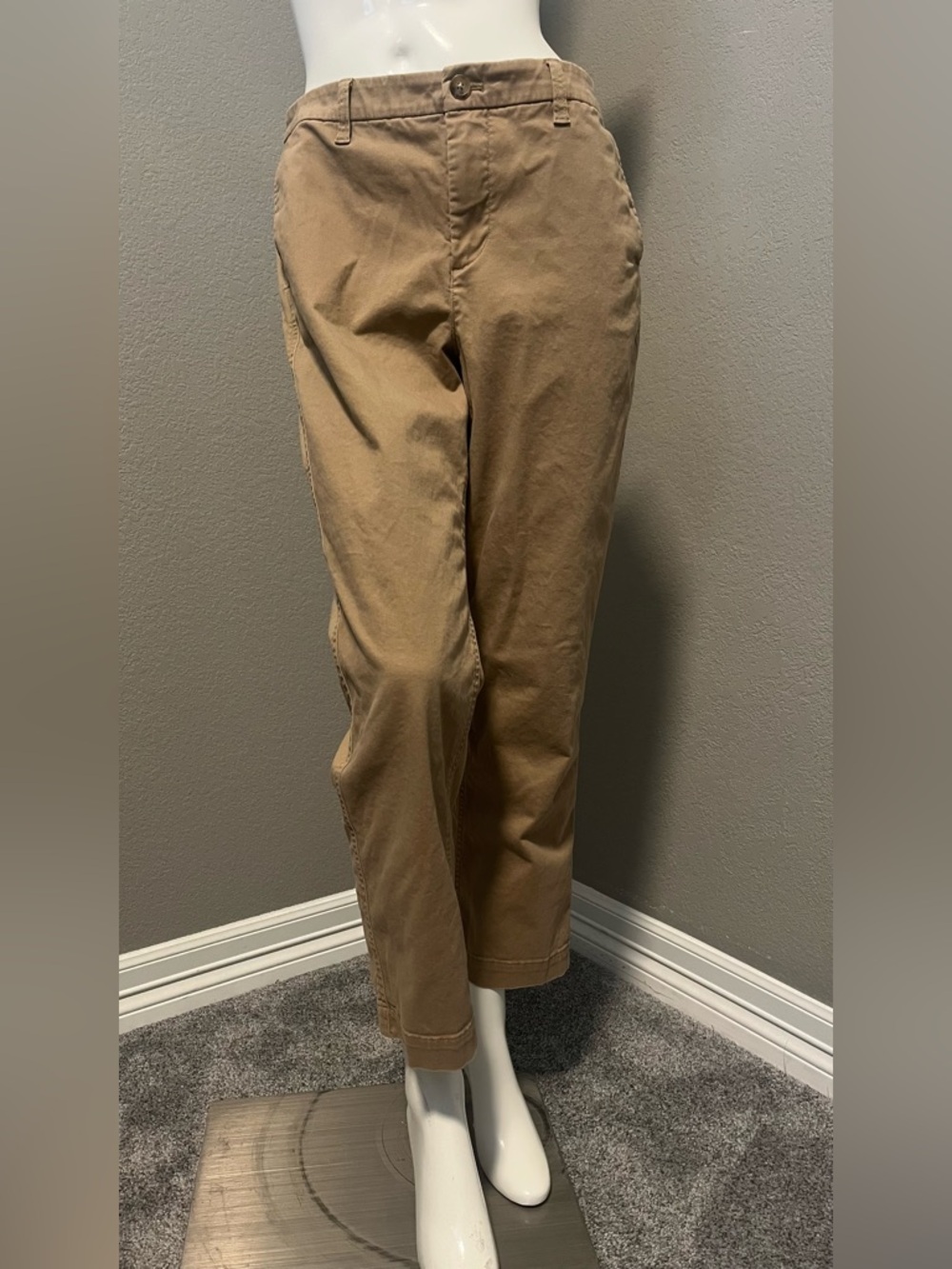 J. CREW Women’s Camel HIGH- RISE GIRLFRIEND CHINO Straight-Leg Pants Size 10 - Picture 2 of 16